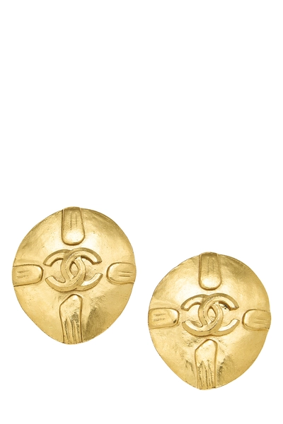 Gold Button Earrings