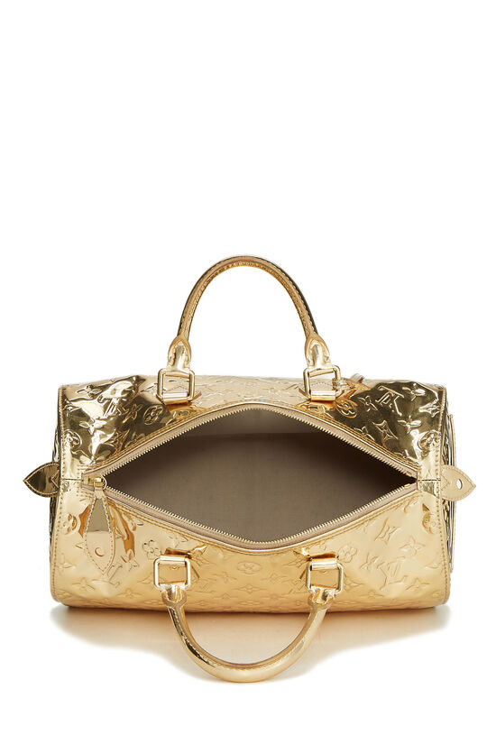 Louis Vuitton Gold Monogram Shiny Mirror Speedy 30 Top Handle Shoulder Bag  at 1stDibs
