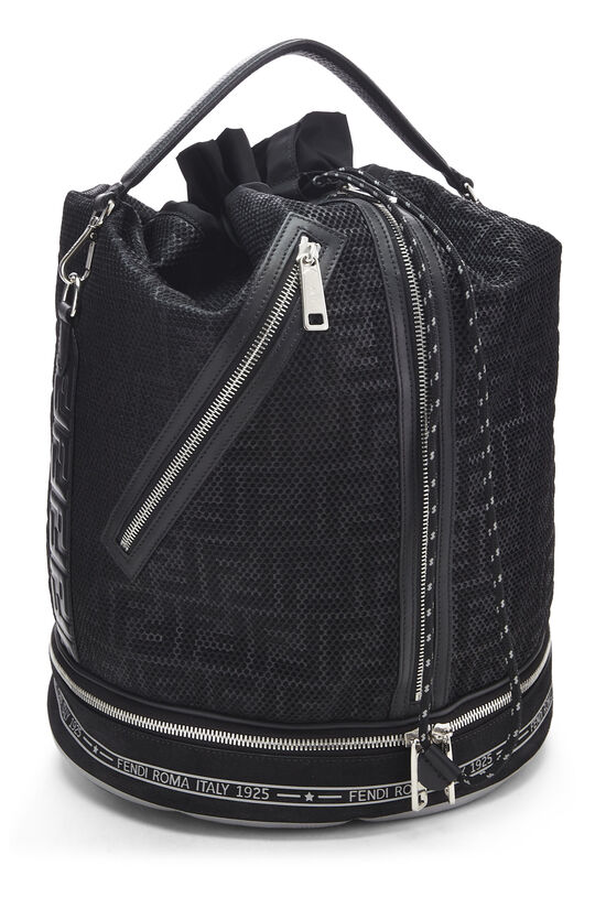 Fendi Black, Pattern Print Mini Mon Tresor Bucket Bag