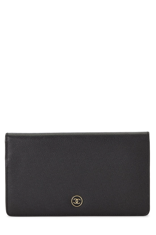 Black Calfskin Long Wallet, , large image number 0