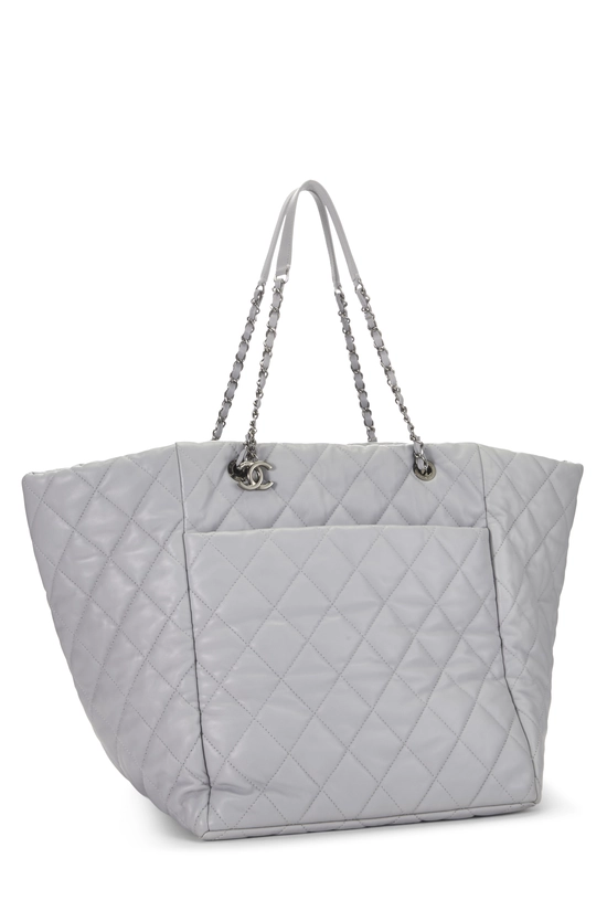 Grey Quilted Lambskin Shopping Tote Large, , large image number 1