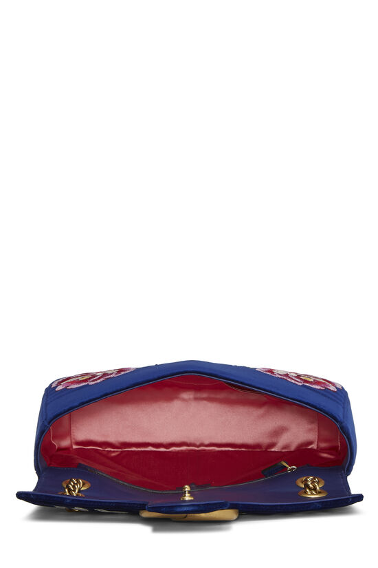 Blue Velvet GG Marmont Modern Shoulder Bag, , large image number 7