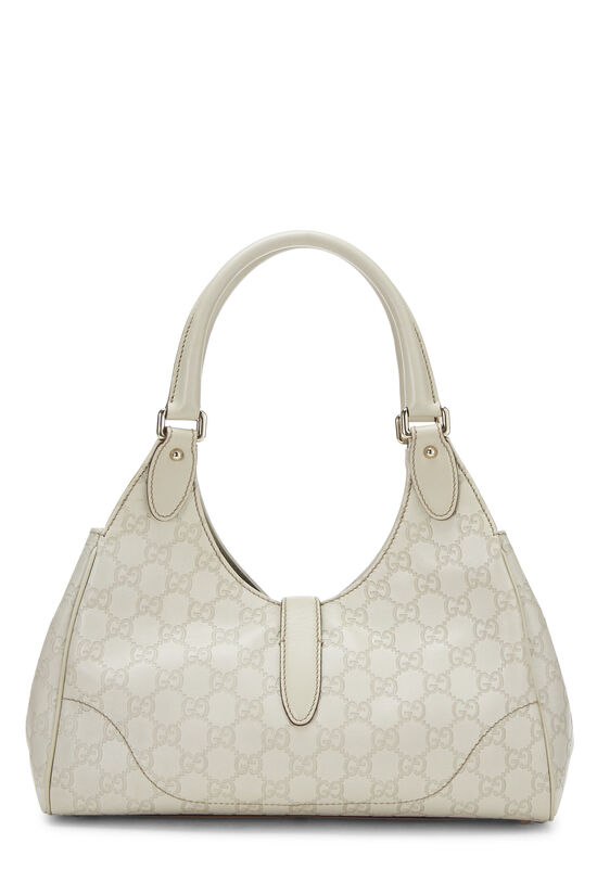 White Leather Guccissima Bardot Bag, , large image number 5