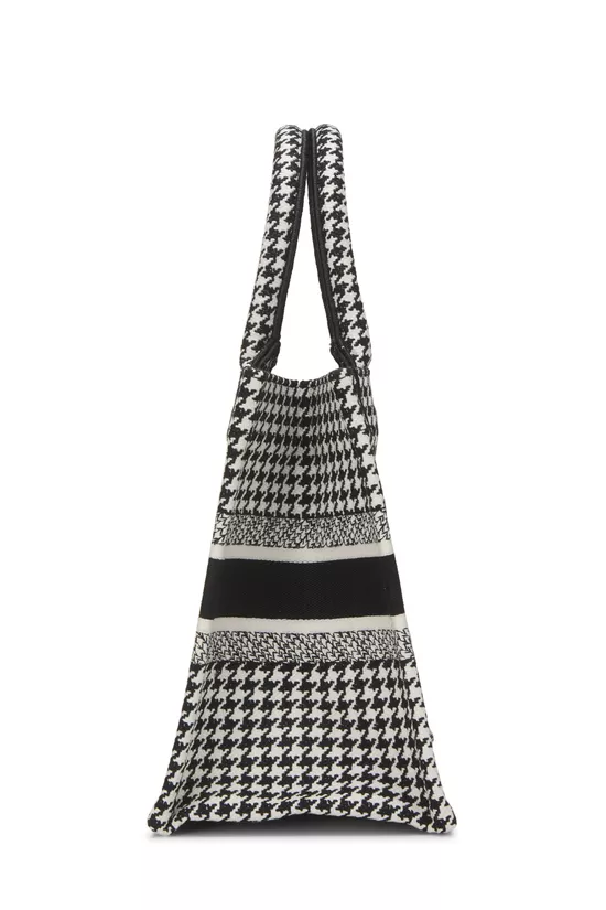 Black & White Houndstooth Canvas Book Tote Small, , large image number 2
