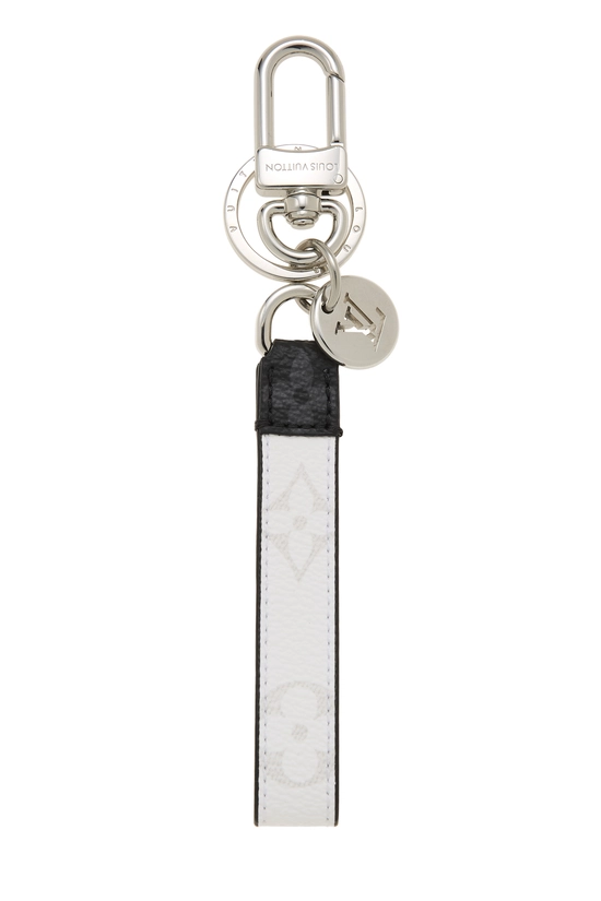 White Monogram Eclipse Porte Cles Dragonne, , large image number 0