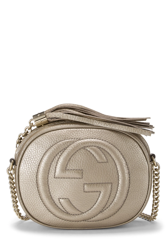 Metallic Gold Leather Soho Round Chain Crossbody Mini, , large image number 0