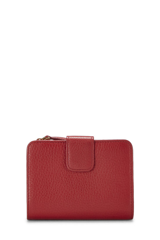 Red Vitello Daino Compact Wallet, , large image number 2