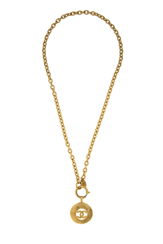 Gold 'CC' Sunburst Necklace Small, , large image number 0