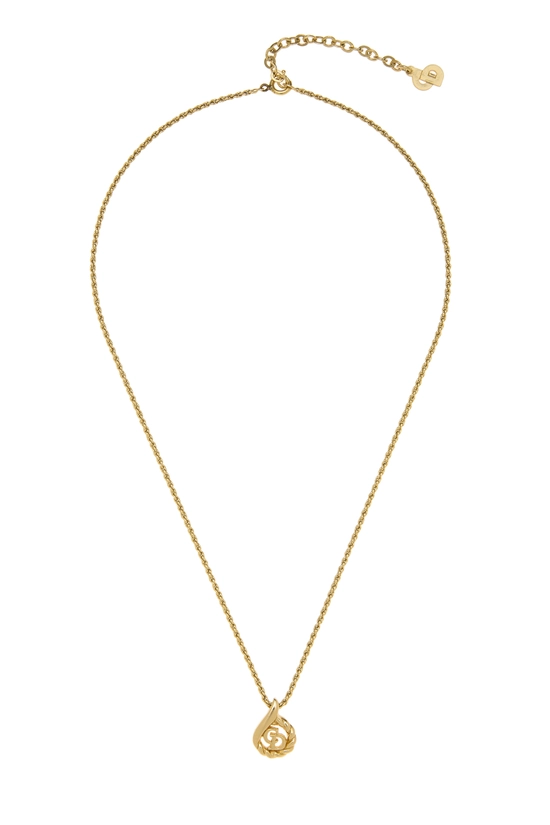 Gold 'CD' Necklace Small, , large image number 0