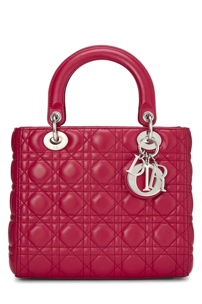 Pink Cannage Quilted Lambskin Lady Dior Medium