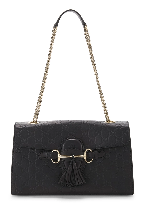 Black Guccissima Leather Emily Chain Shoulder Bag, , large image number 0