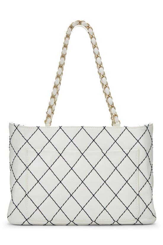 White Calfskin Wild Stitch Tote, , large image number 3
