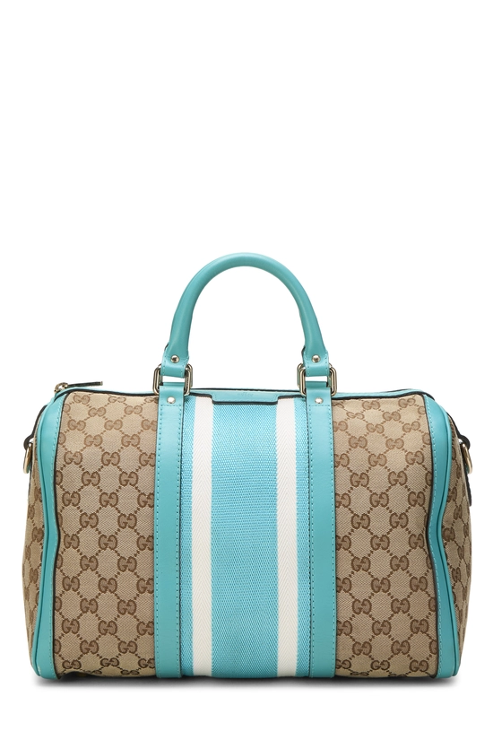 Blue Original GG Canvas Vintage Web Boston Bag Medium, , large image number 0