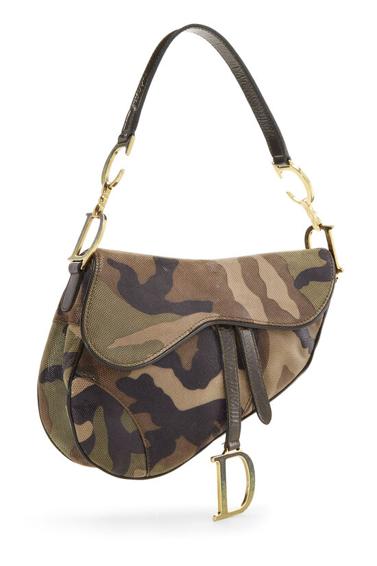 Christian Dior Camouflage Coated Canvas Saddle Bag Small