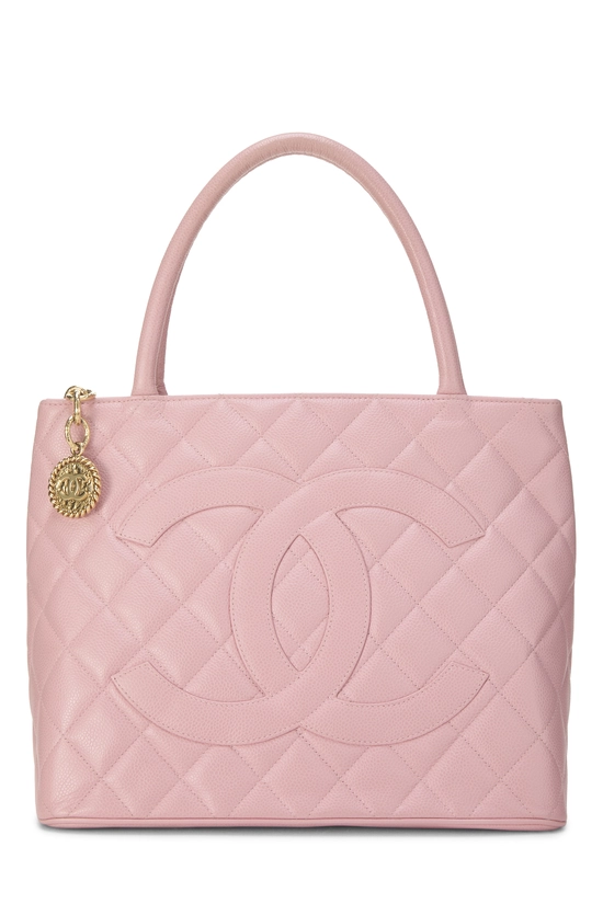 Pink Quilted Caviar Medallion Tote, , large image number 0