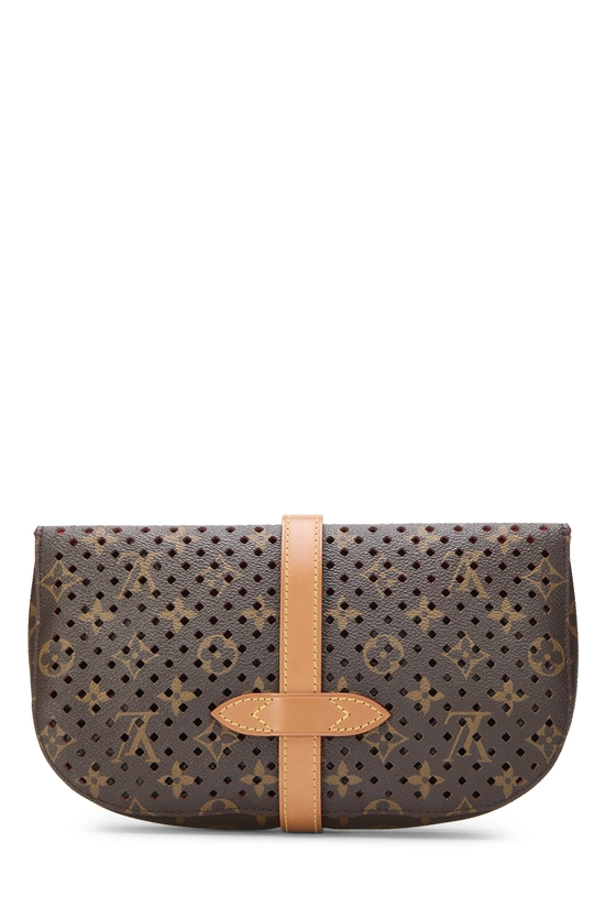 Pink Perforated Monogram Canvas Saumur Clutch, , large image number 3