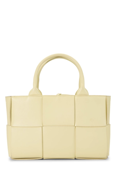 Yellow Calfskin Maxi Intrecciato Arco Tote Mini