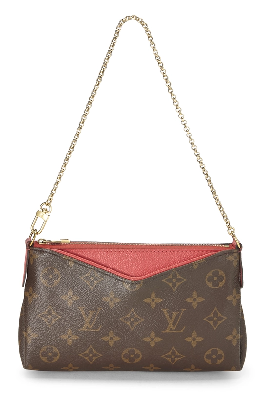 Red Monogram Canvas Pallas Clutch, , large image number 0