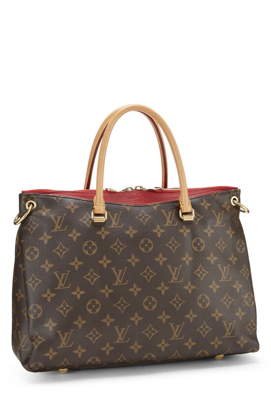 Louis Vuitton, Bags, Pallas Mm Louis Vuitton Pallas Monogram Canvas  Shoulder Bag Red Lining