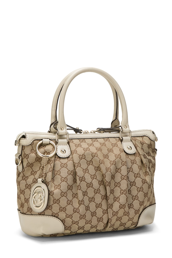 White Original GG Canvas Sukey Zip Handbag Large, , large image number 1