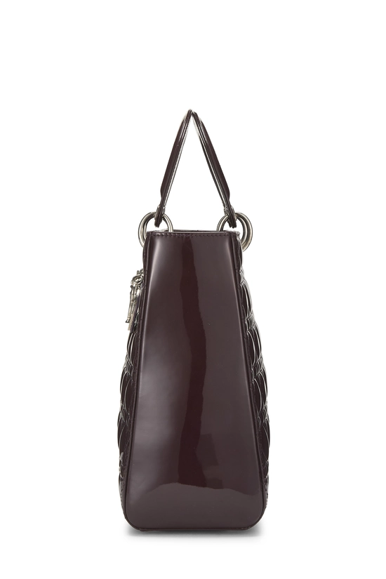 Burgundy Cannage Quilted Patent Leather Lady Dior Large, , large image number 2