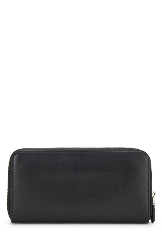 Pre-Owned Black Calfskin Leather Zip Around Wallet QNADVD3PKB008
