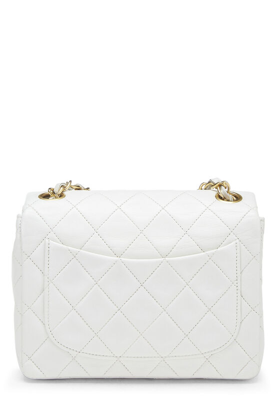 White Quilted Lambskin Half Flap Mini, , large image number 4