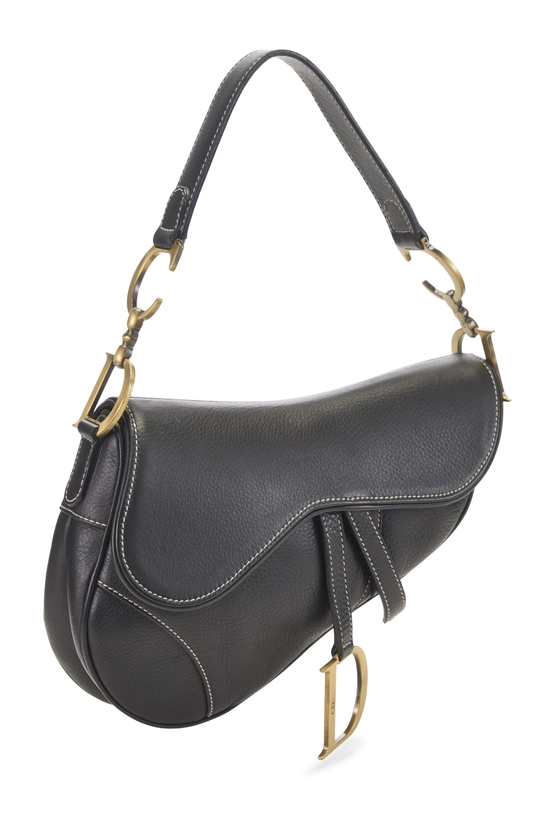 Black Leather Saddle Bag, , large image number 1