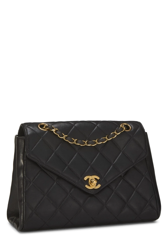 Black Quilted Lambskin Envelope Flap Medium, , large image number 1