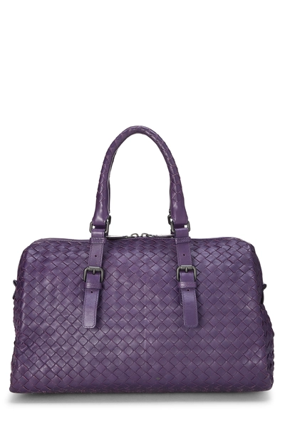 Purple Intrecciato Leather Montaigne Handbag