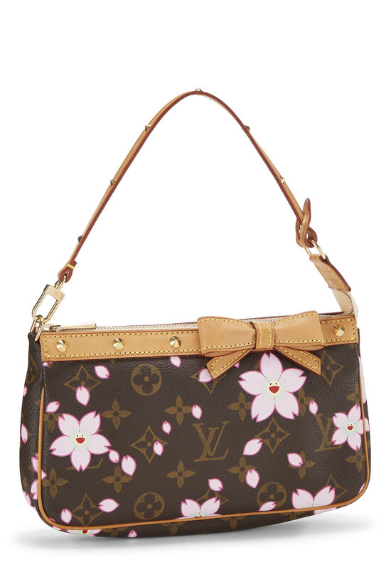 Louis Vuitton x Takashi Murakami monogram brown cherry blossom pochette  shoulder bag