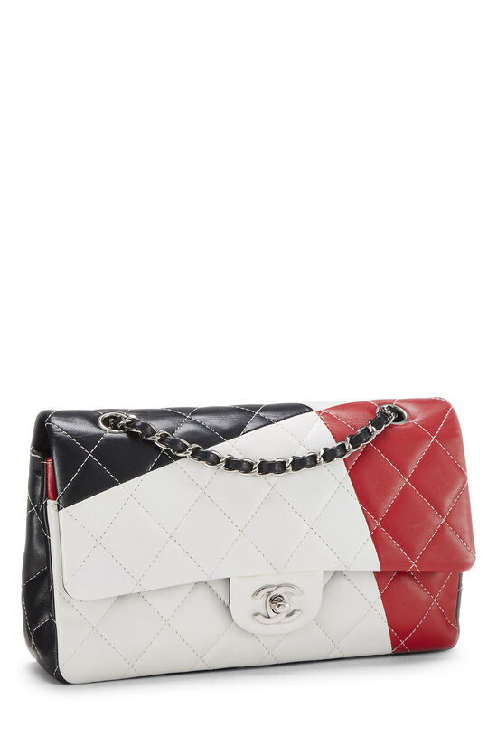 Chanel Red & Colorblock Quilted Lambskin Classic Double Flap Medium  Q6B2X91IM0000