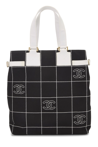 Chanel Black Canvas Chocolate Bar Tote — photo 1