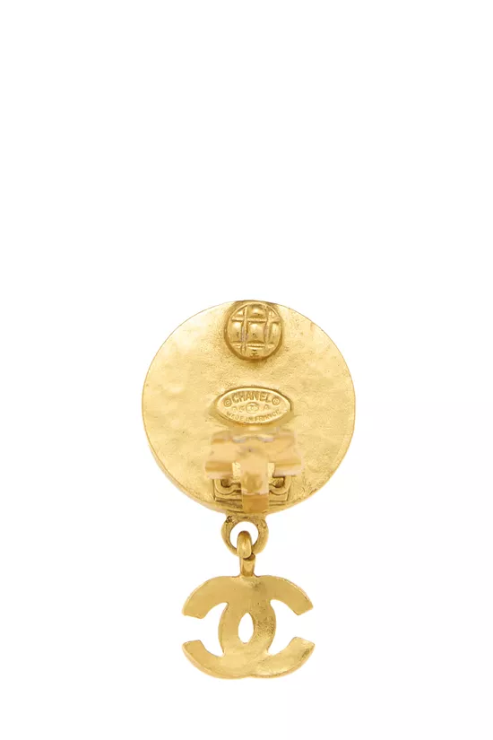 Gold Mother of Pearl Dangle Earrings, , large image number 2