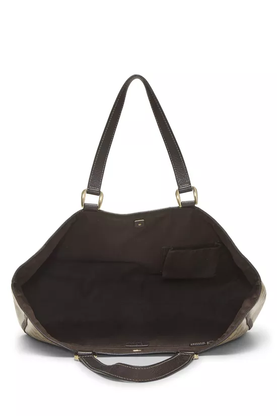 Brown Crystal Canvas D-Ring Abbey Tote, , large image number 5