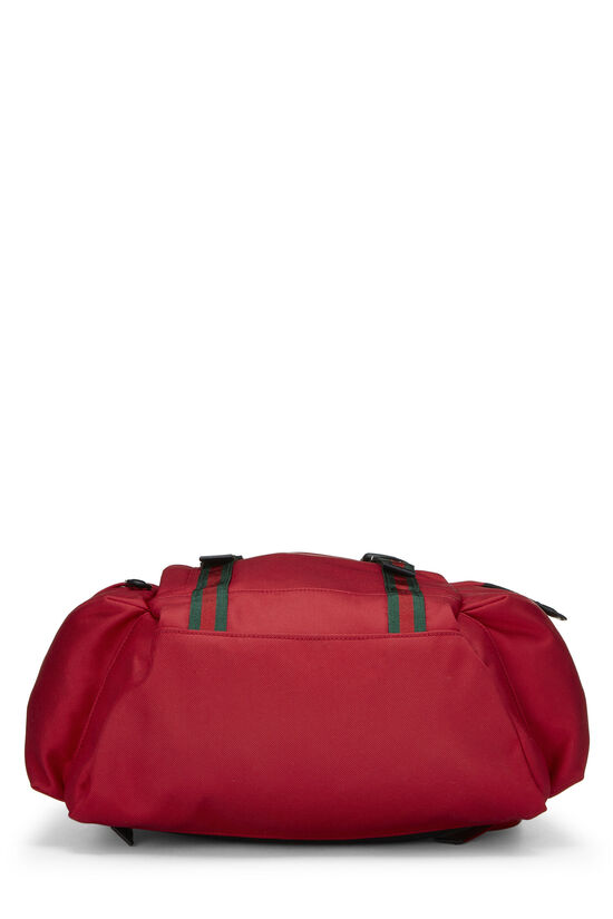 Red Techno Canvas Web Backpack, , large image number 4