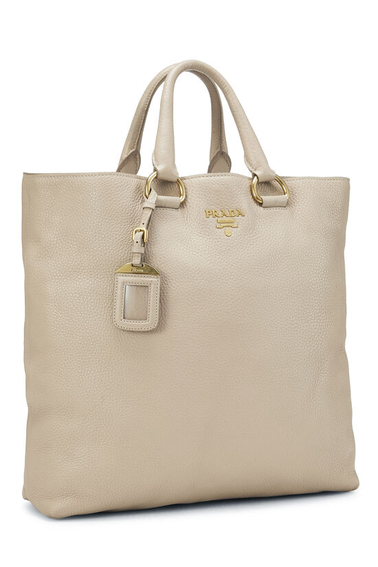 Beige Vitello Daino Shopping Tote Large, , large image number 1