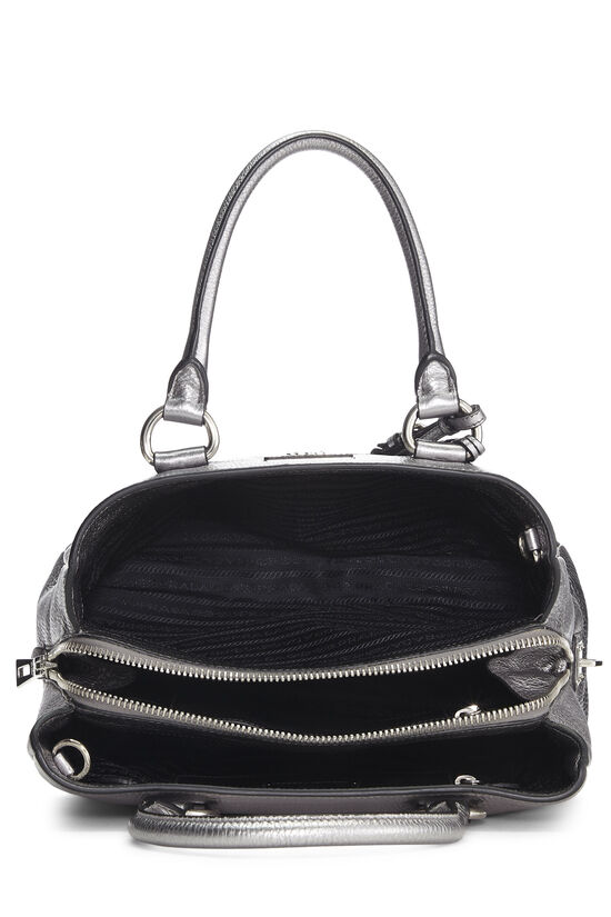Silver Vitello Daino Convertible Shopping Handle Bag, , large image number 5