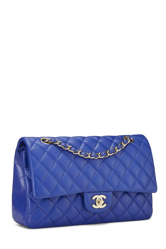 Blue Quilted Lambskin Classic Double Flap Medium, , large image number 1