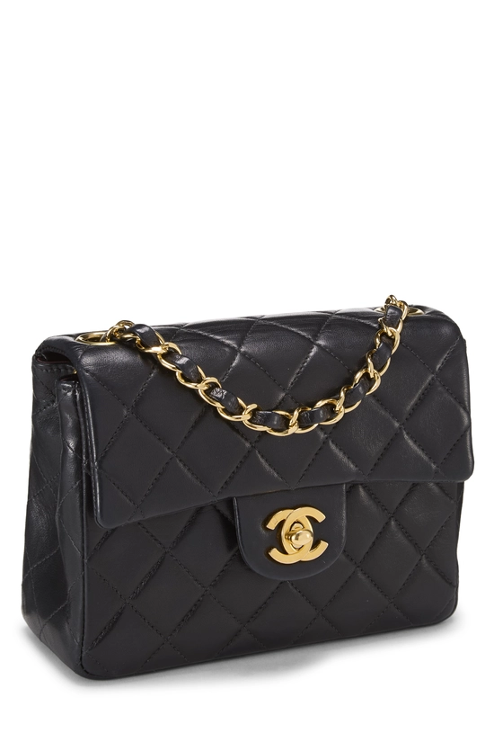 Black Quilted Lambskin Half Flap Mini, , large image number 1