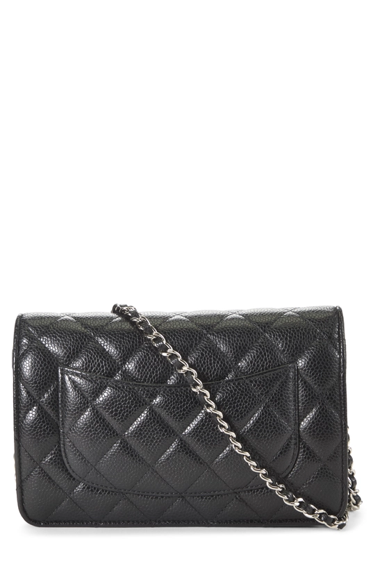 Black Quilted Caviar Classic Wallet on Chain (WOC), , large image number 3