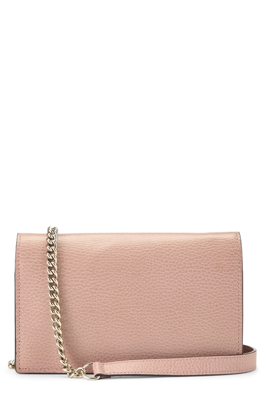 Pink Leather Interlocking Wallet On Chain (WOC) Small, , large image number 3