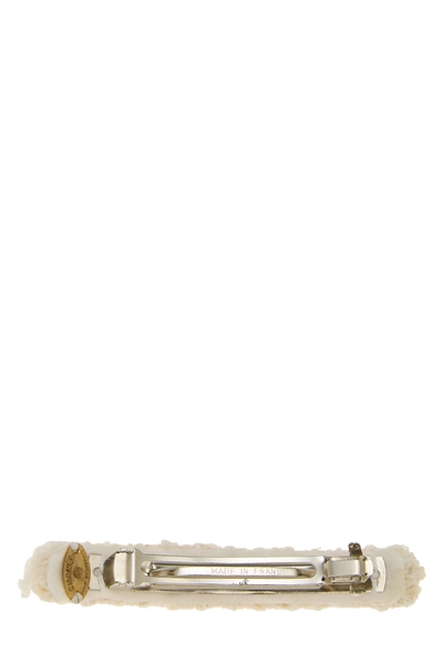 Silver Tweed 'CC' Barrette , , large