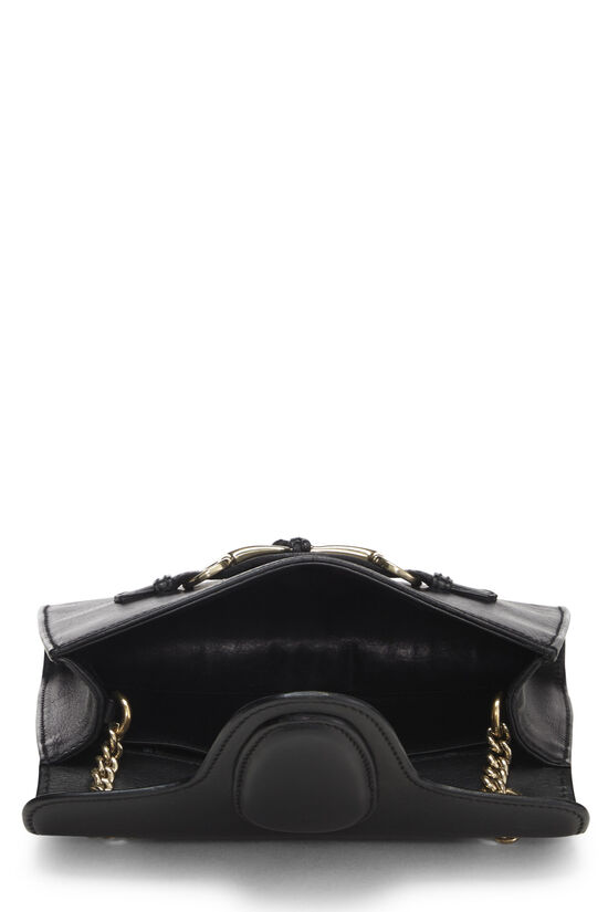 Black Leather Emily Chain Shoulder Bag Small, , large image number 6