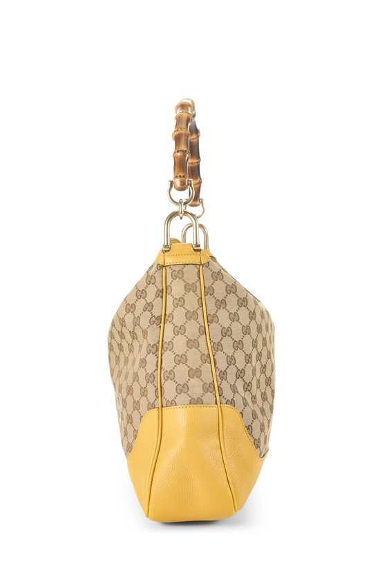 Yellow Original GG Canvas Diana Bamboo Hobo Large, , large image number 2