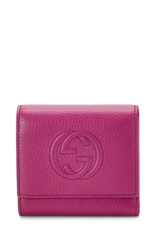 Pink Leather Soho Trifold Wallet, , large image number 0