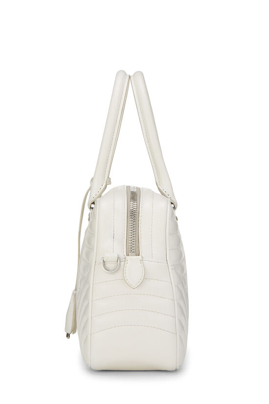White Calfskin Diagramme Convertible Handbag, , large image number 2