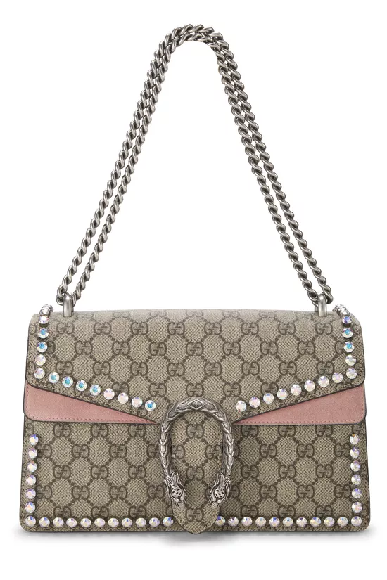 Pink Original GG Supreme Crystal Embellished Dionysus Shoulder Bag Medium, , large image number 0