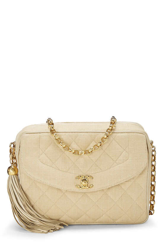 Chanel Gold Chevron Quilted Lambskin Classic Camera Bag