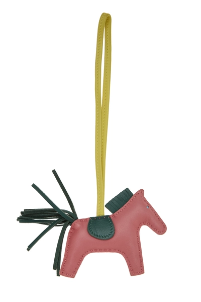 Rose Azalee Milo Leather Rodeo Bag Charm PM, , large